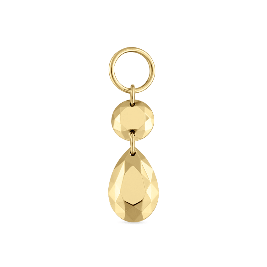 Double Faceted Gold Charm