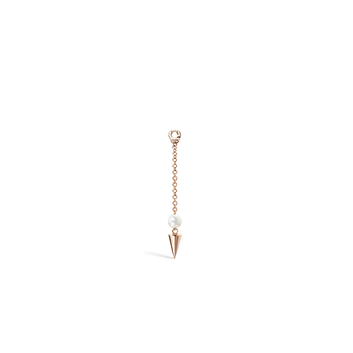 Pearl and Short Spike Pendulum Charm