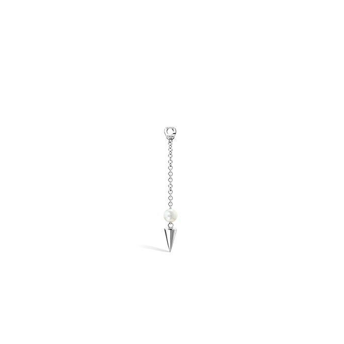 Pearl and Short Spike Pendulum Charm
