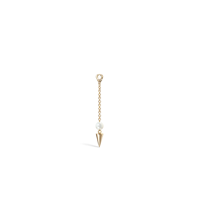 Pearl and Short Spike Pendulum Charm