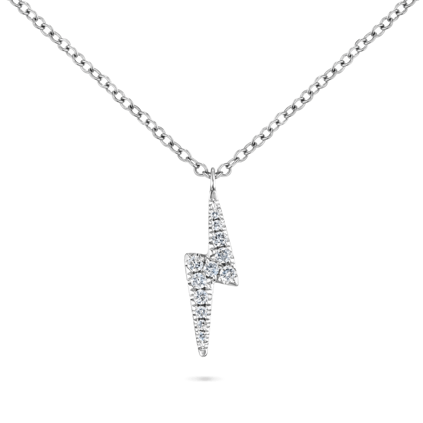 Diamond and Sapphire Lightning Bolt Necklace