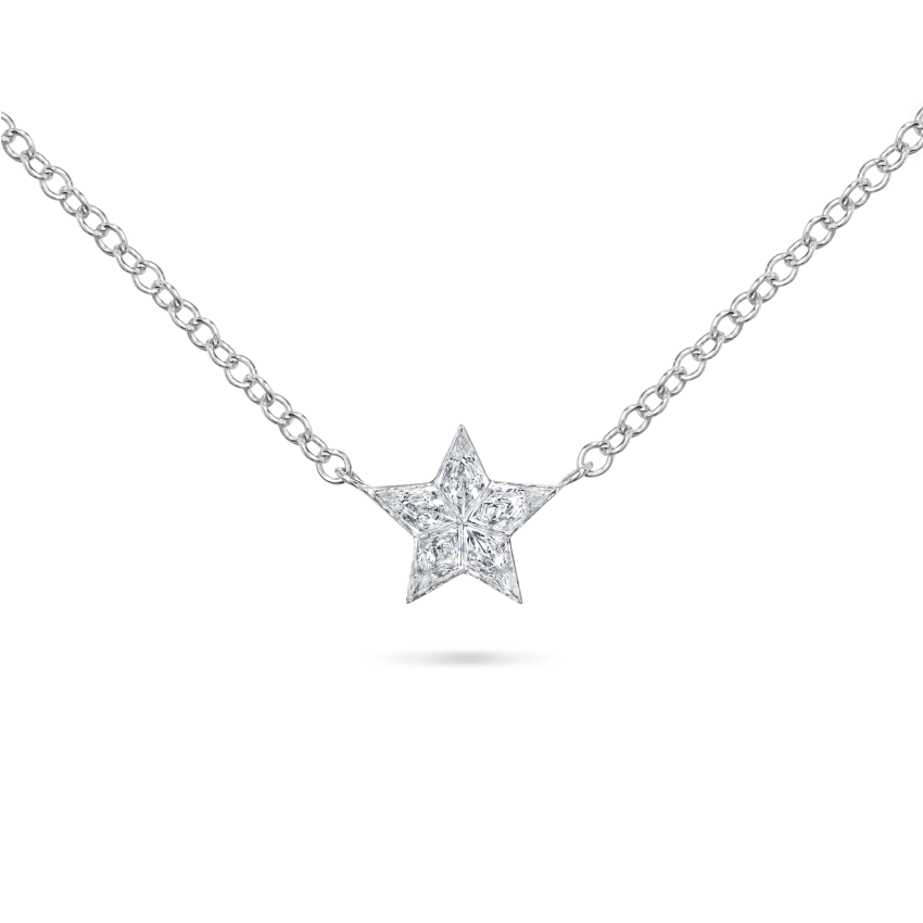 7mm Invisible Set Diamond Star Necklace
