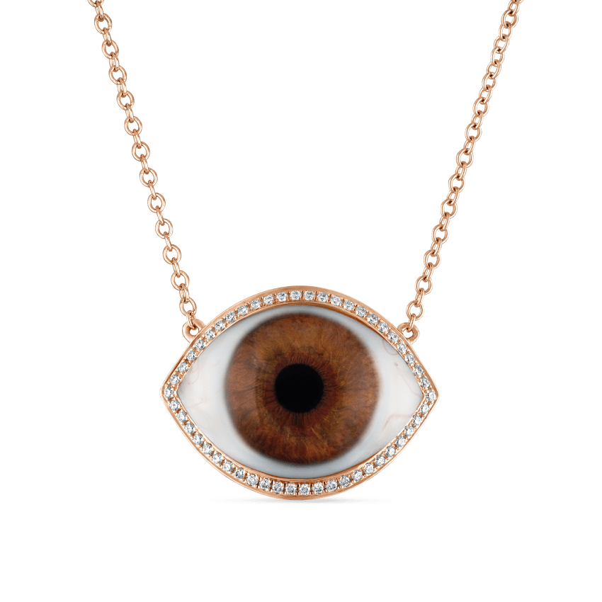 Diamond Halo Eye Necklace
