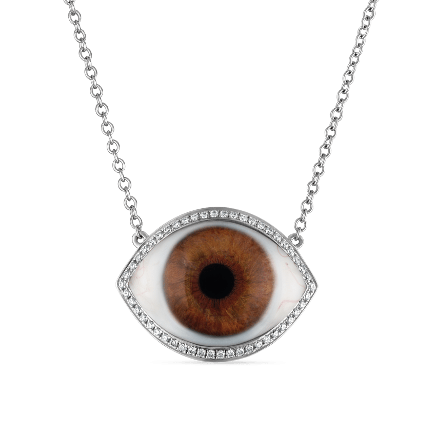 Diamond Halo Eye Necklace