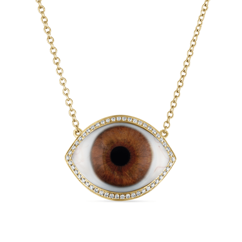 Diamond Halo Eye Necklace
