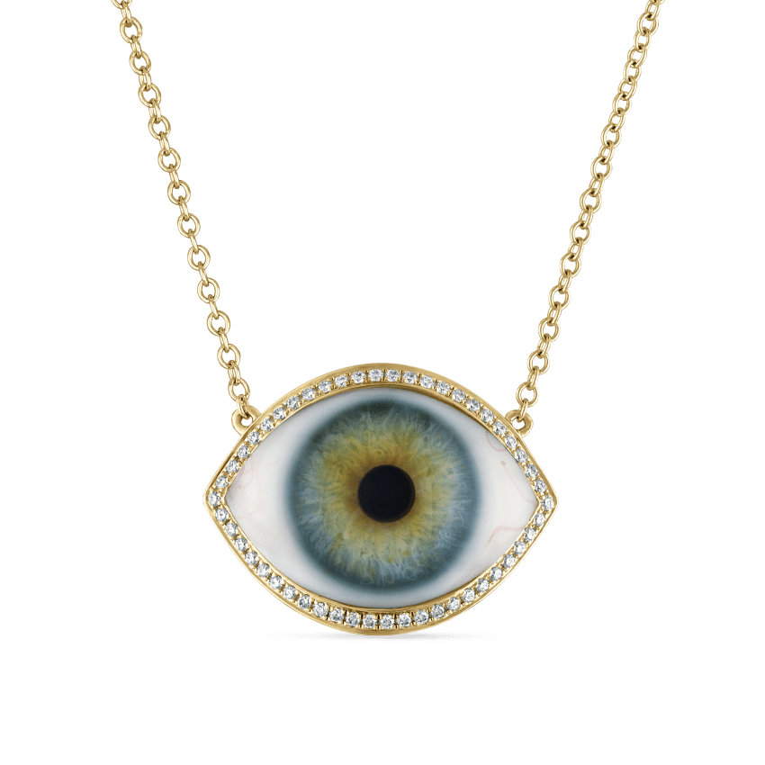 Diamond Halo Eye Necklace
