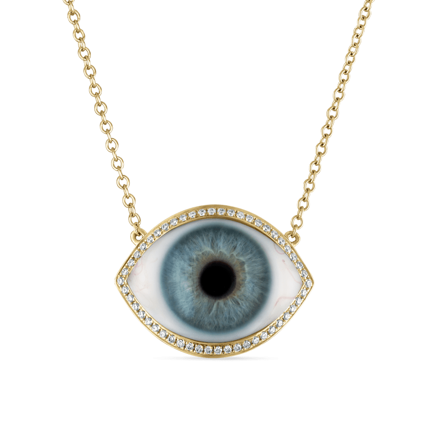 Diamond Halo Eye Necklace