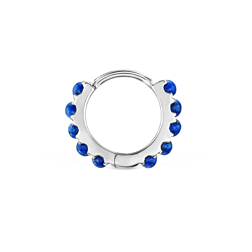 Lapis Eternity Hoop Earring