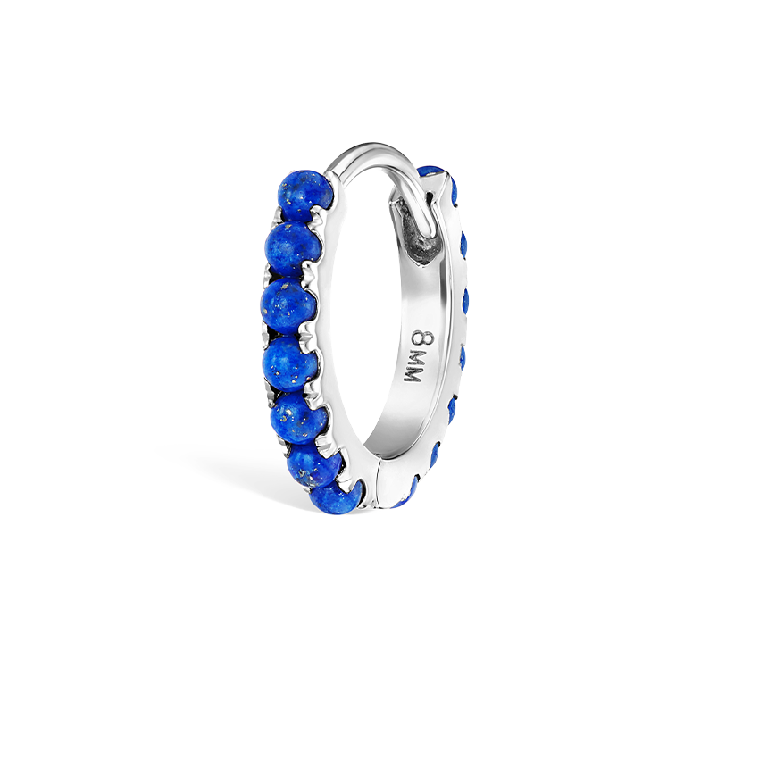 Lapis Eternity Hoop Earring