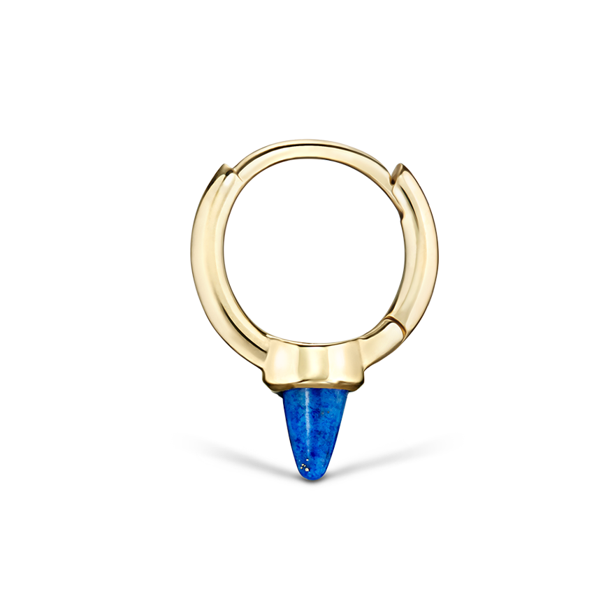 Lapis Single Short Spike Non-Rotating Earring (Non-Rotating)