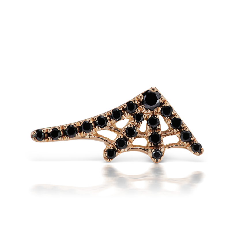 Large Black Diamond Web Earstud