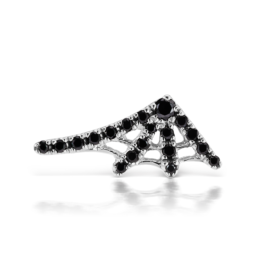 Large Black Diamond Web Earstud