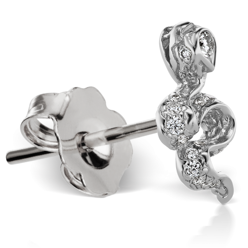 Large Diamond Pavé Snake Earstud