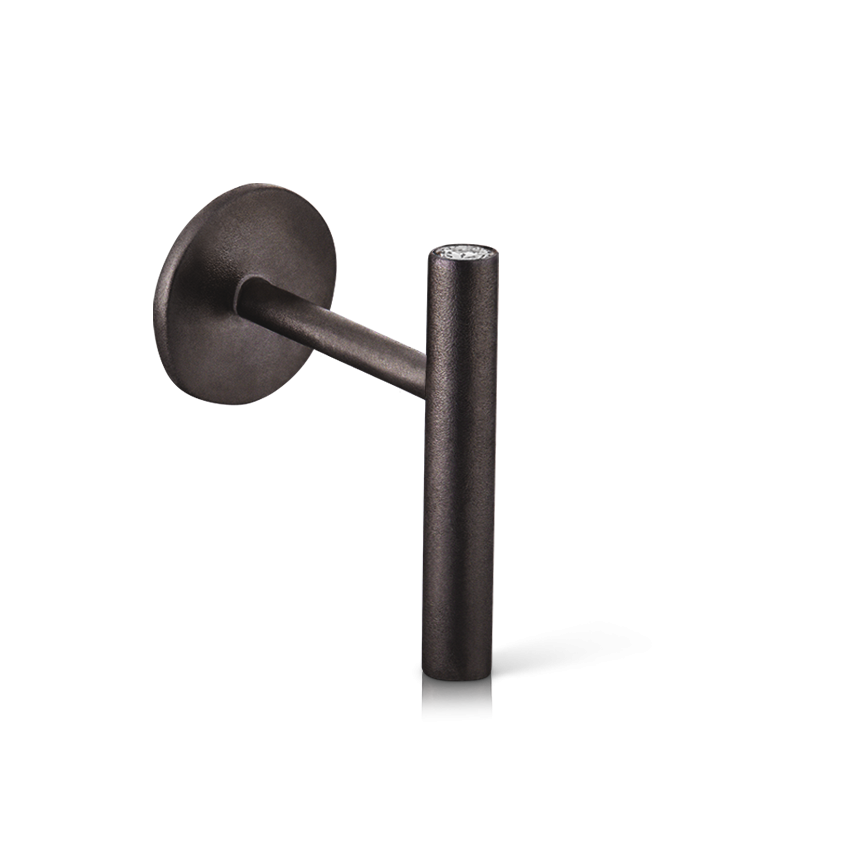 Matte Round Bar with Diamond Ends Threaded Stud Earring With Titanium Backing