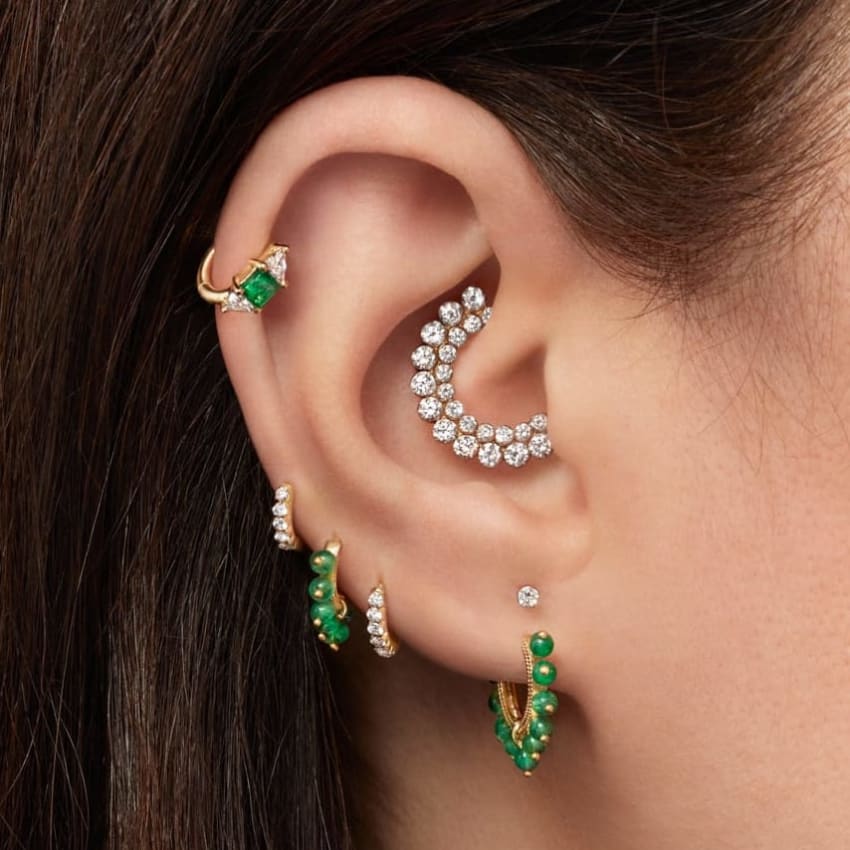 Invisible Diamond Apsara Hoop Earring
