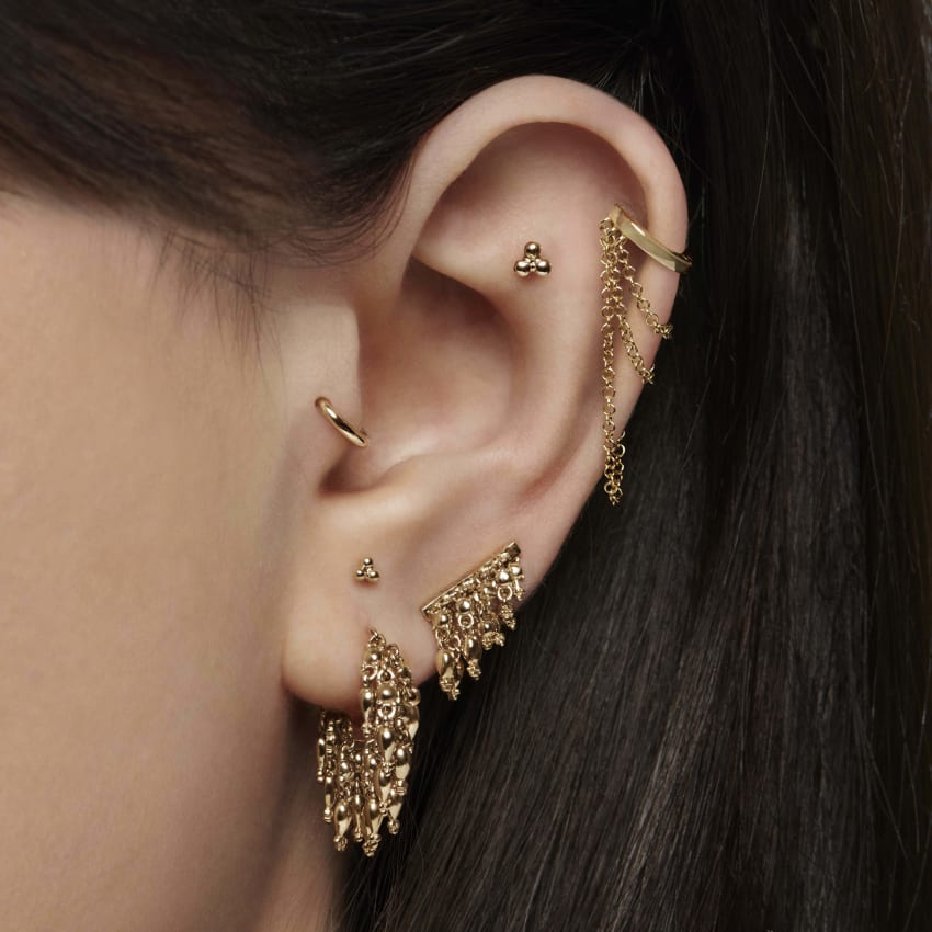 Tassel Bar Threaded Stud Earring