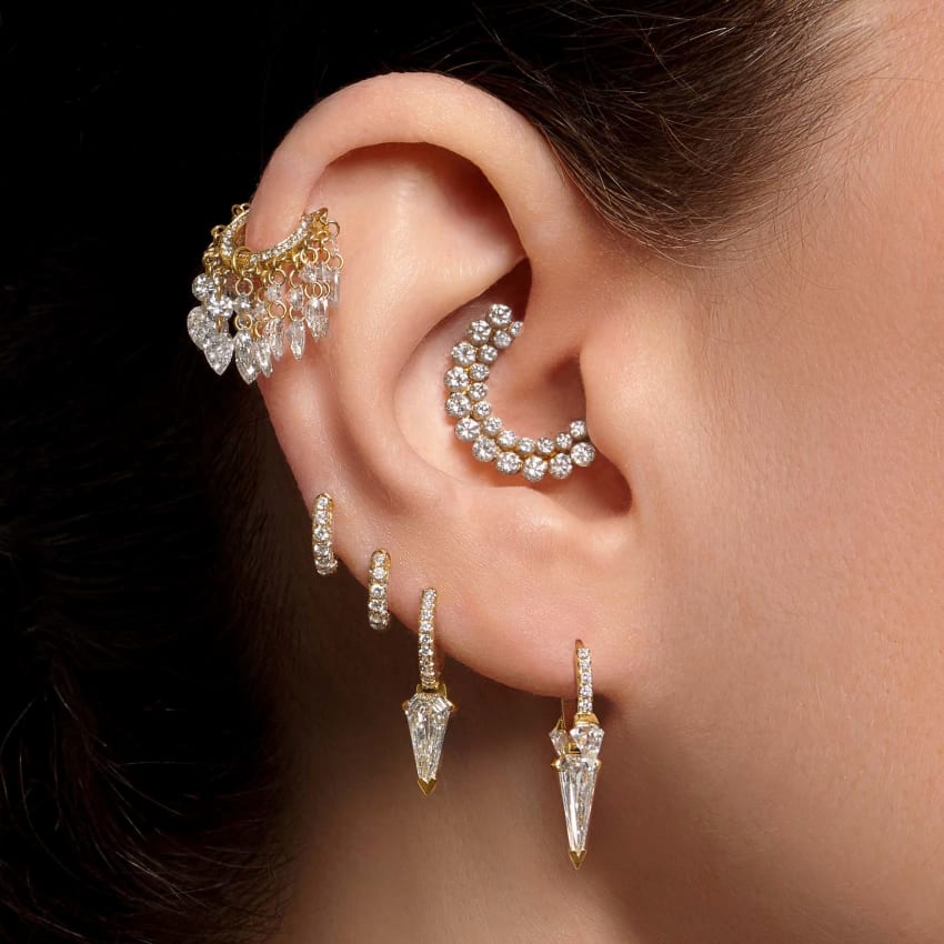 Invisible Set Diamond Eternity Hoop Earring