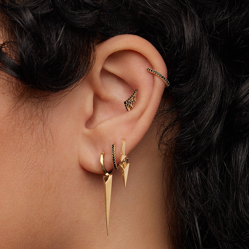 Faceted Grand Spike Hoop Earring