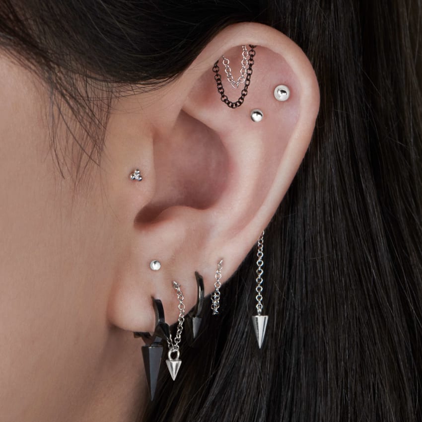 Single Short Spike Hoop Earring (Non-Rotating) – MARIA TASH
