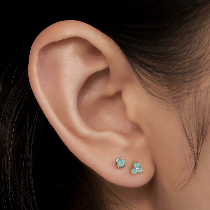 Opal Trinity Stud Earring