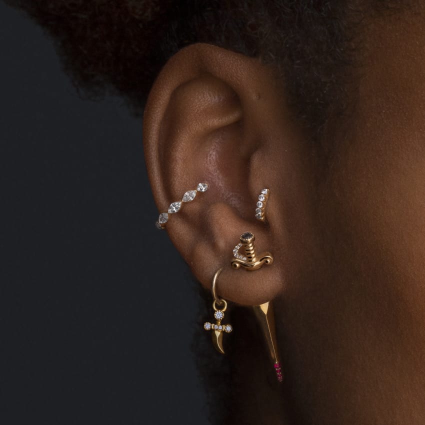 Invisible Set Diamond Eternity Hoop Earring