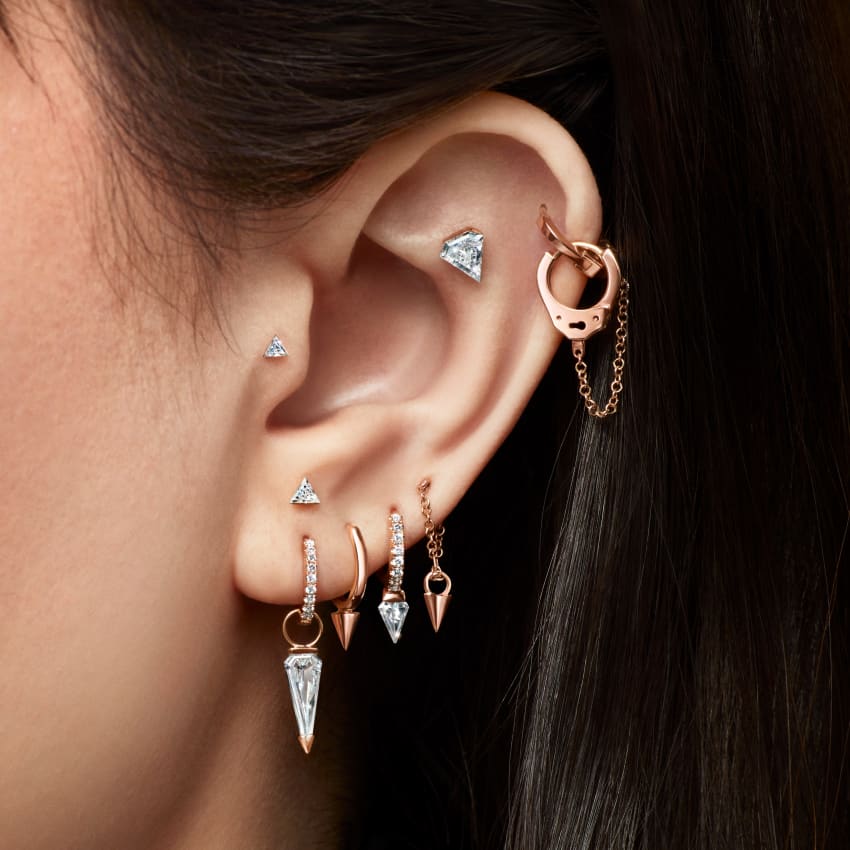 Single Short Spike Hoop Earring (Non-Rotating)