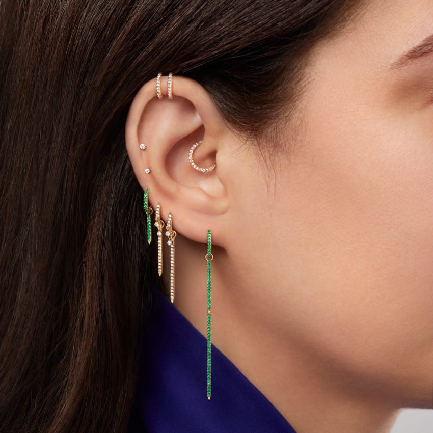 Emerald Eternity Hoop Earring