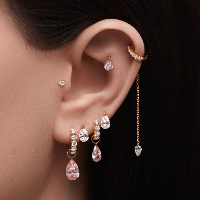 Invisible Set Large Diamond Eternity Hoop Earring