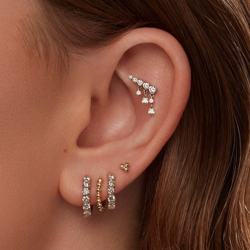 Invisible Set Large Diamond Eternity Hoop Earring