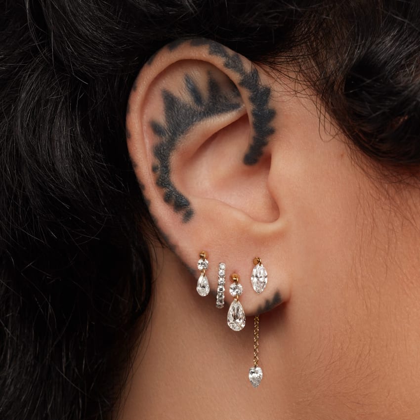 Invisible Set Diamond Eternity Hoop Earring