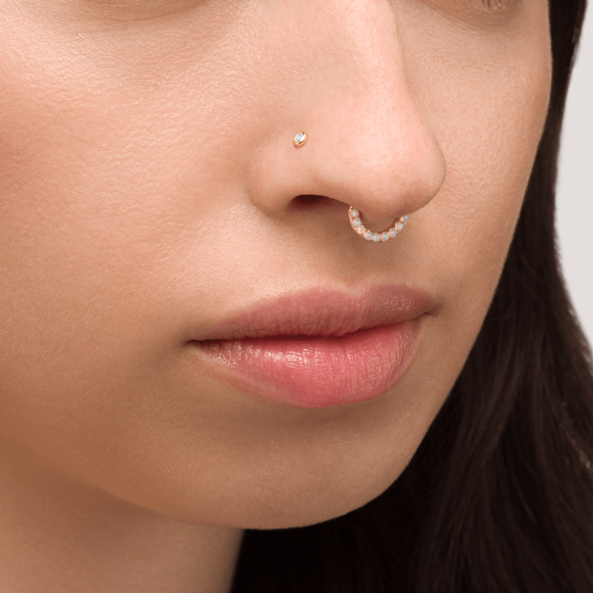 Opal Threaded Stud Earring