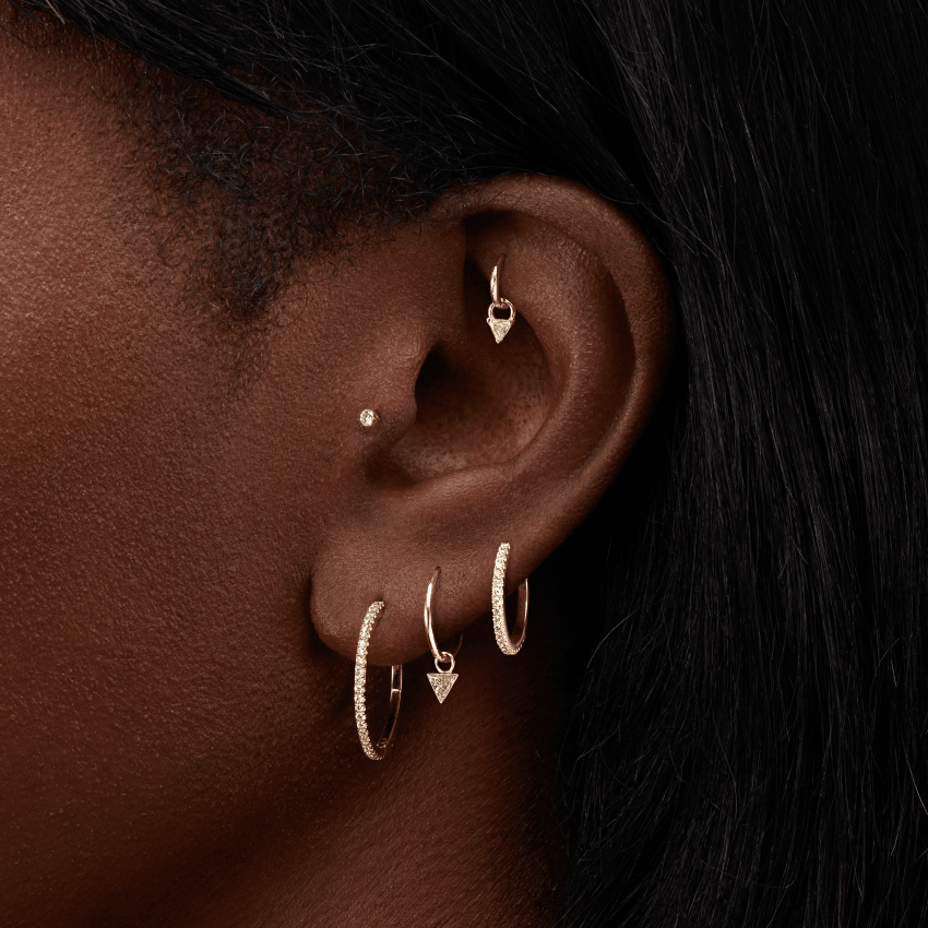 Invisible Set Diamond Threaded Stud Earring With Titanium Backing