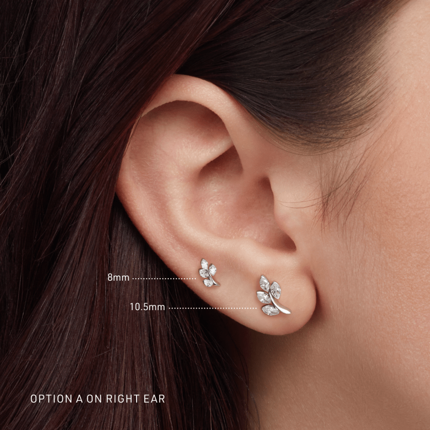Diamond Vine Threaded Stud Earring