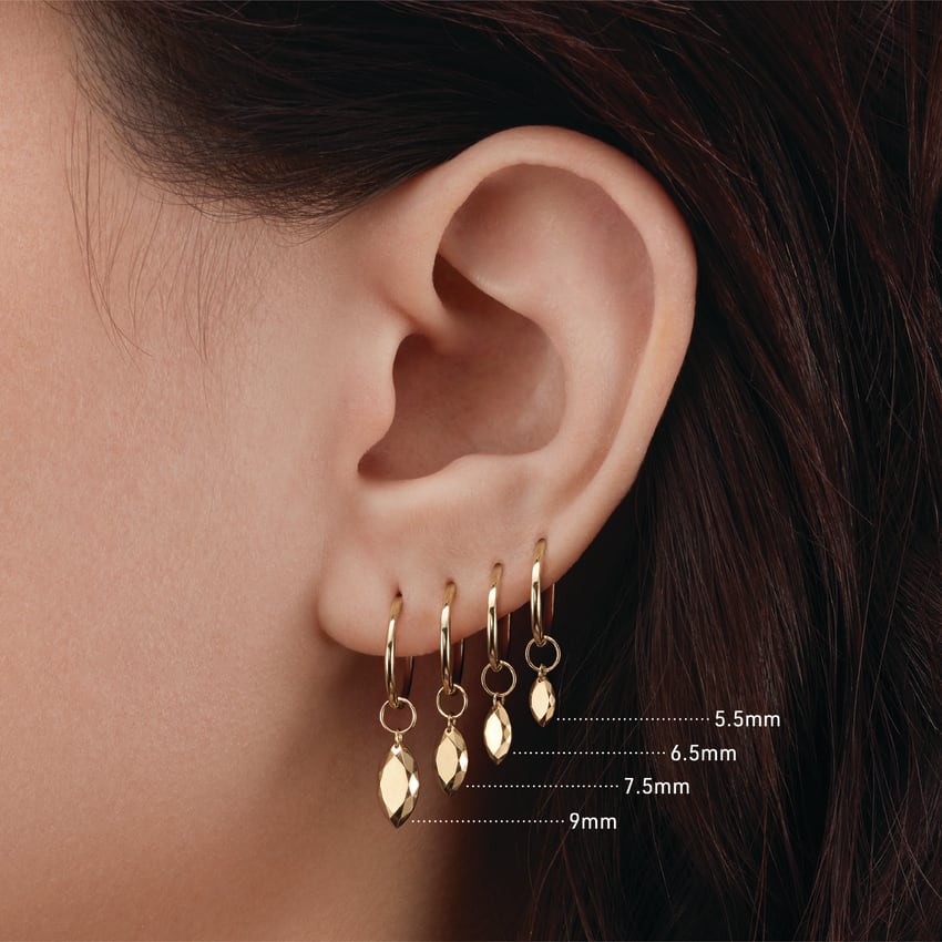 Faceted Gold Marquise Charm