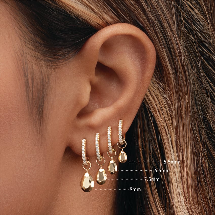 Faceted Gold Pear Charm
