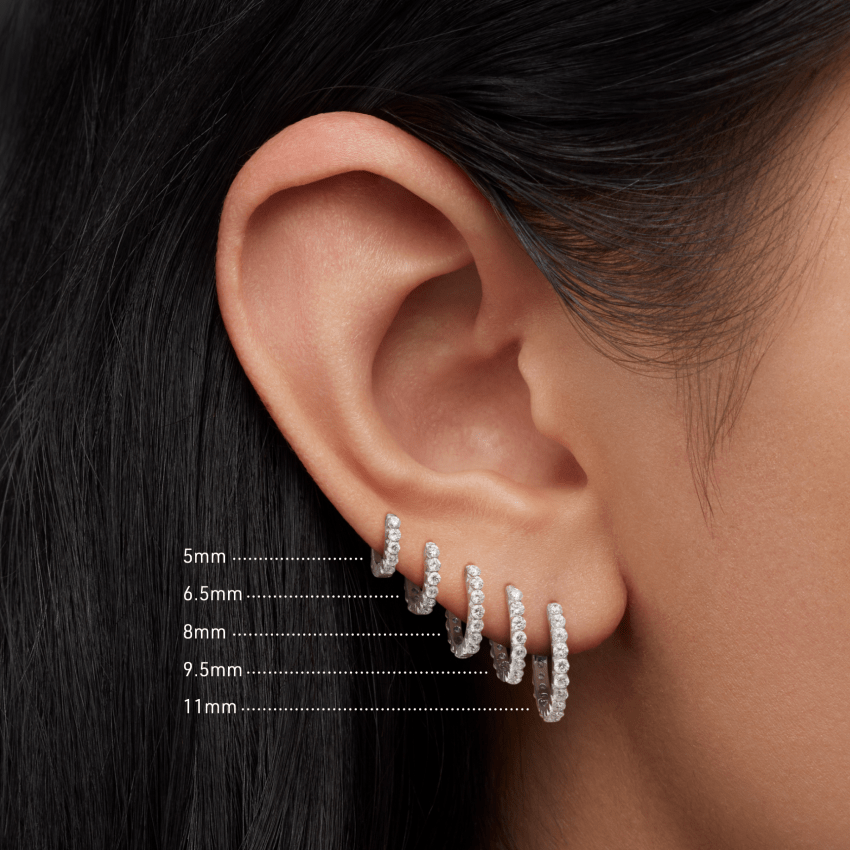 Invisible Set Diamond Eternity Hoop Earring