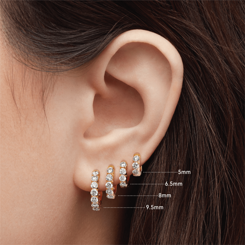 Invisible Set Large Diamond Eternity Hoop Earring