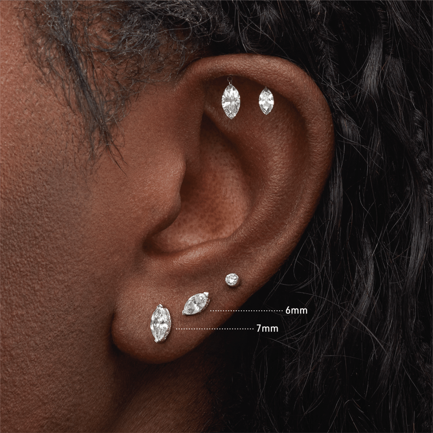 Marquise Diamond Stud Earring