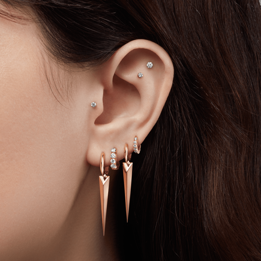 Invisible Set Diamond Eternity Hoop Earring