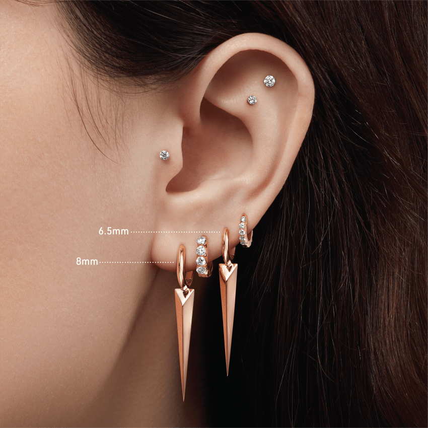 Faceted Grand Spike Hoop Earring
