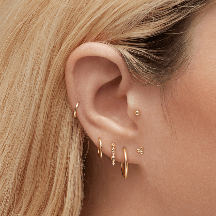 Single Tassel Threaded Charm Earring With Titanium Backing