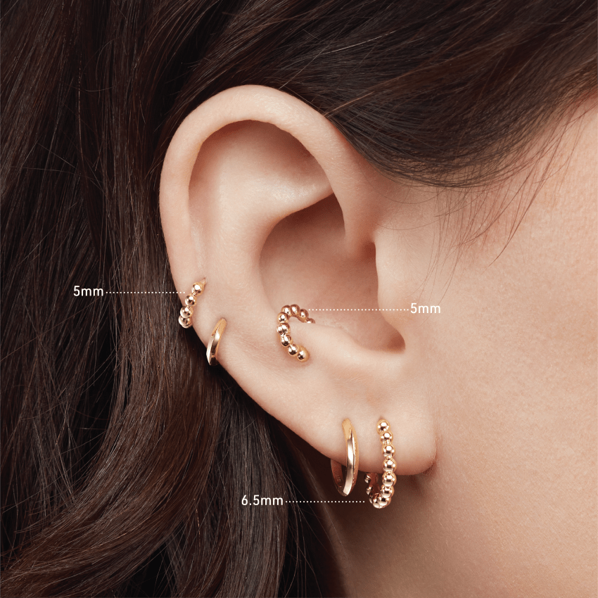 Granulated Hoop Earring