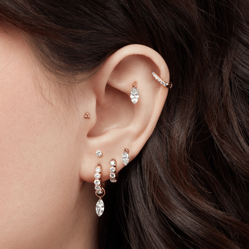 Invisible Set Diamond Eternity Hoop Earring