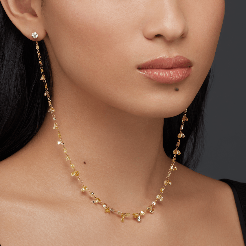 Fancy Diamond Ear-to-Ear Single Chain Charm