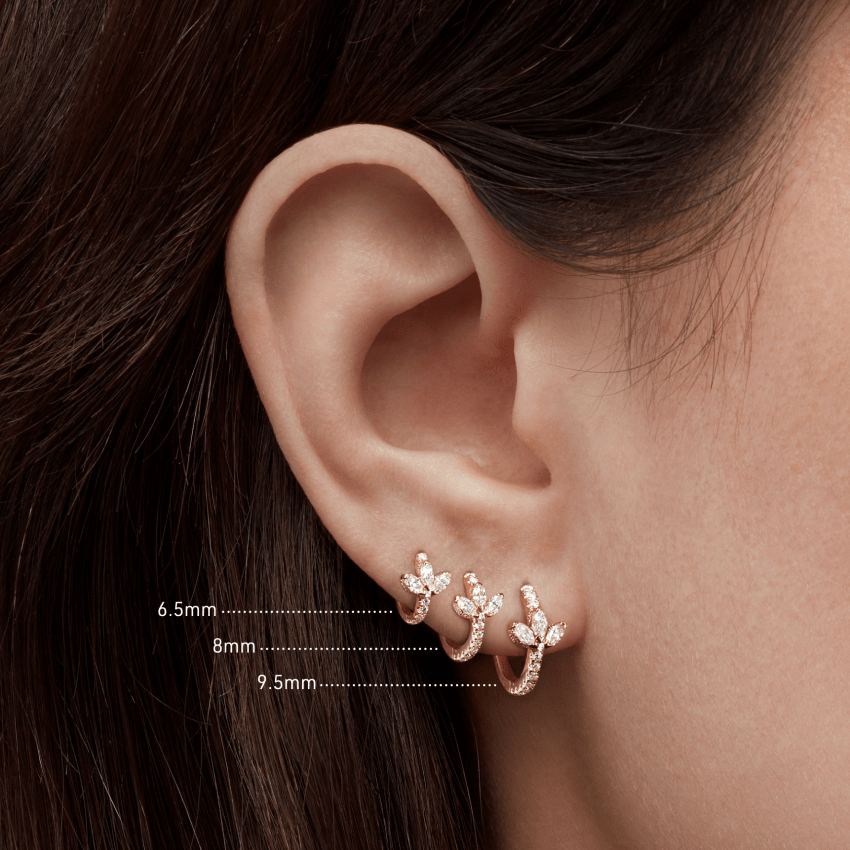Diamond Lotus Eternity Hoop Earring