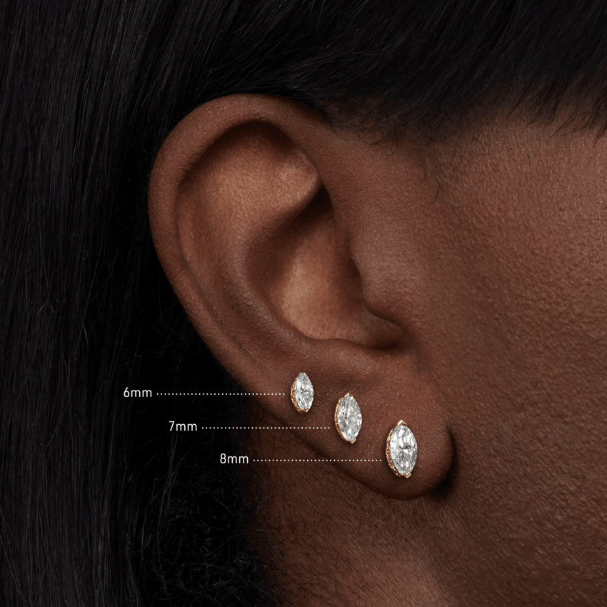 Marquise Diamond Stud Earring