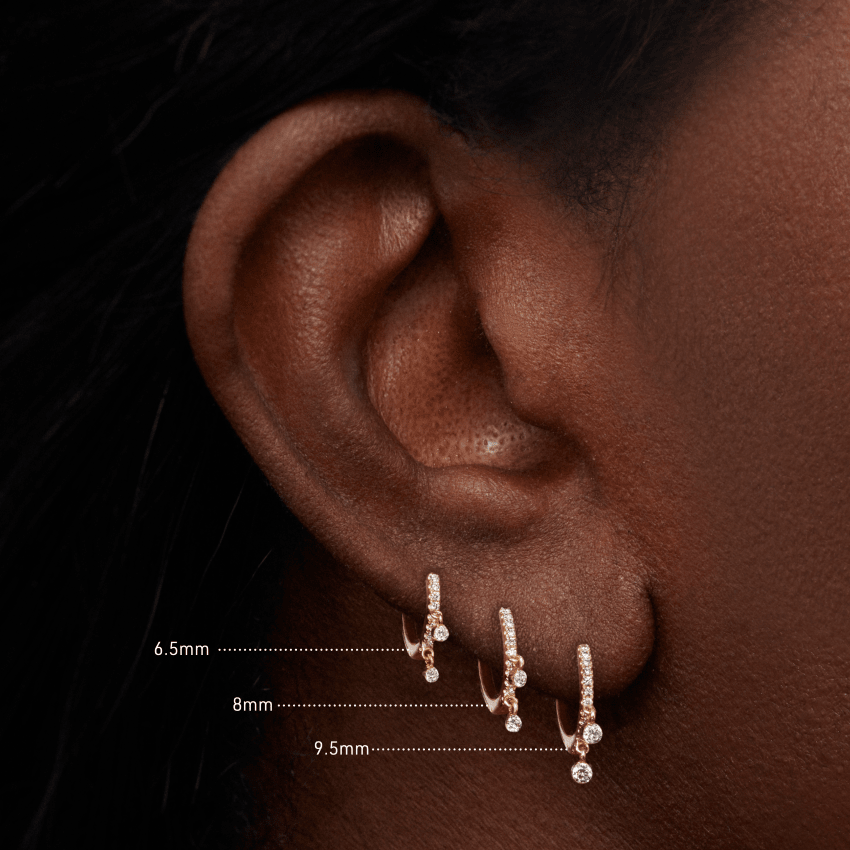 Diamond Eternity Double Dangle Hoop Earring