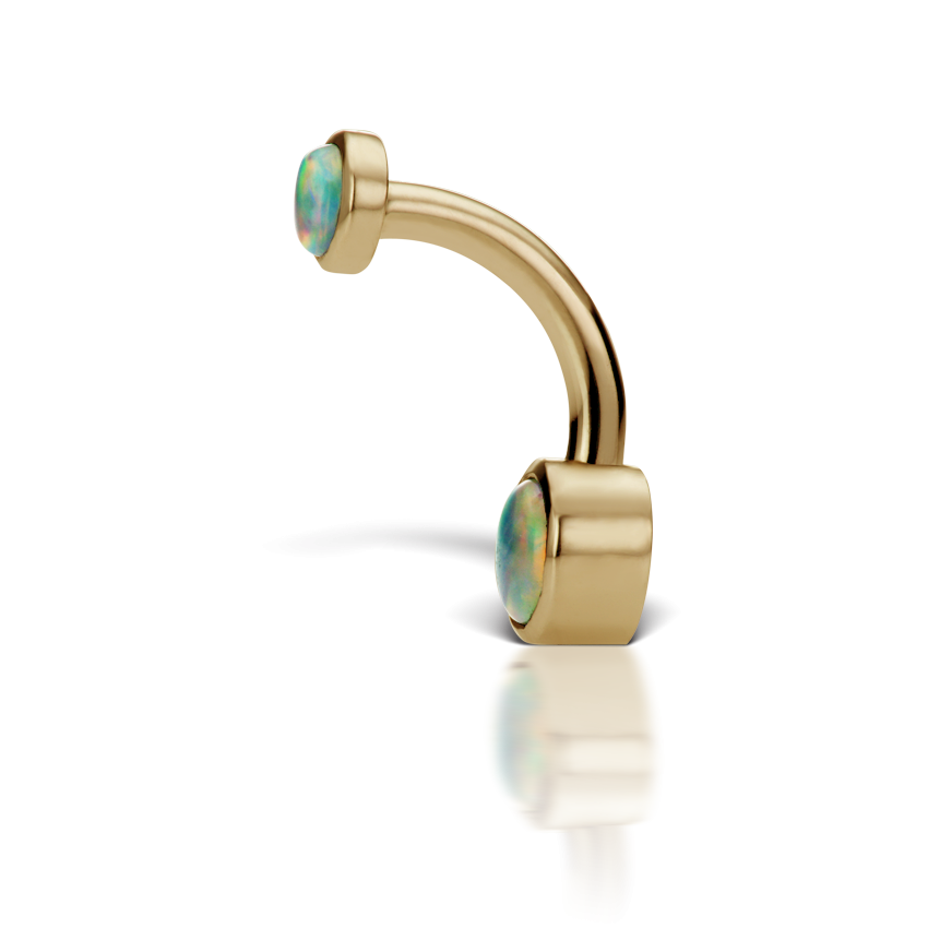 opal-4-6-cup-solitaire-barbell-yellow-gold-3mm---4mm-11mm-3mm---4mm-yellow-gold-vop-yg-w3w4-p11m-c