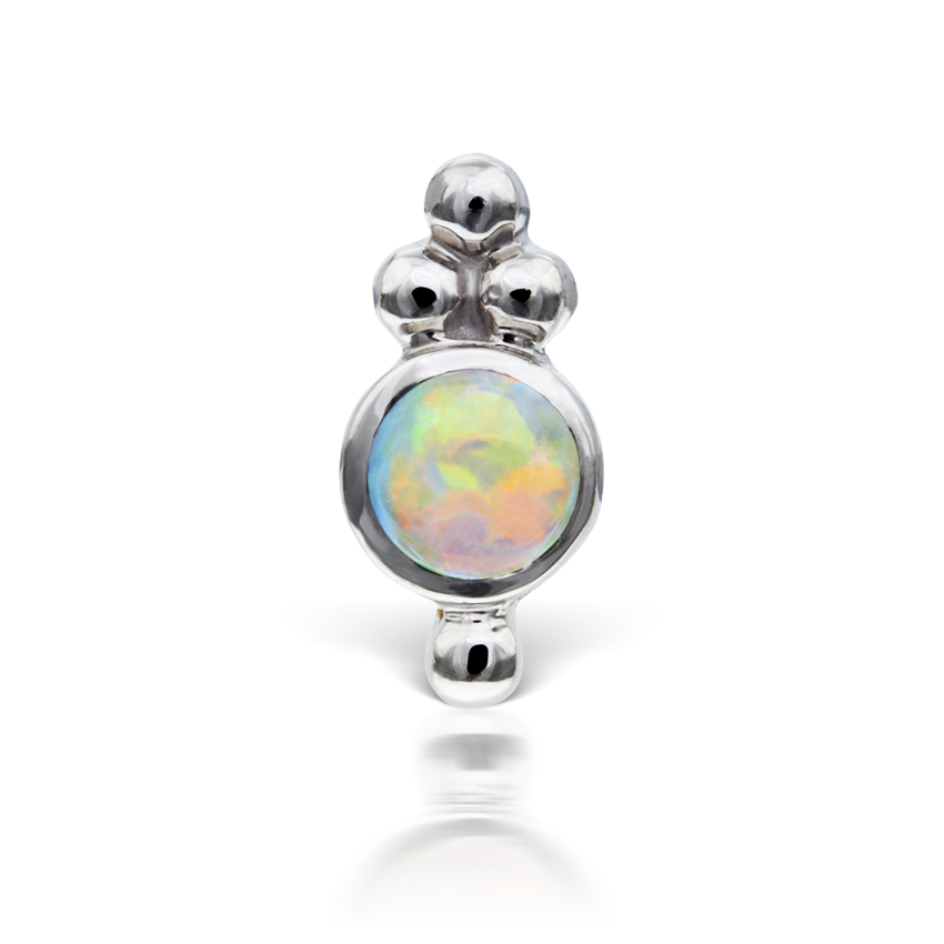 Opal Four Ball Trinity Threaded Stud Earring With Titanium Backing