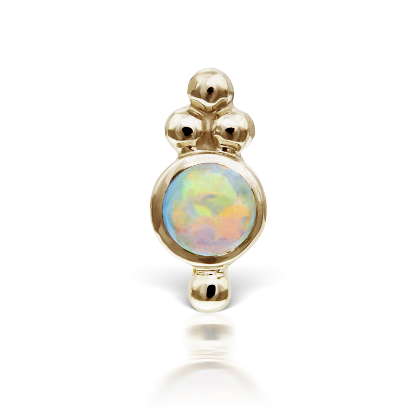 Opal Four Ball Trinity Threaded Stud Earring With Titanium Backing